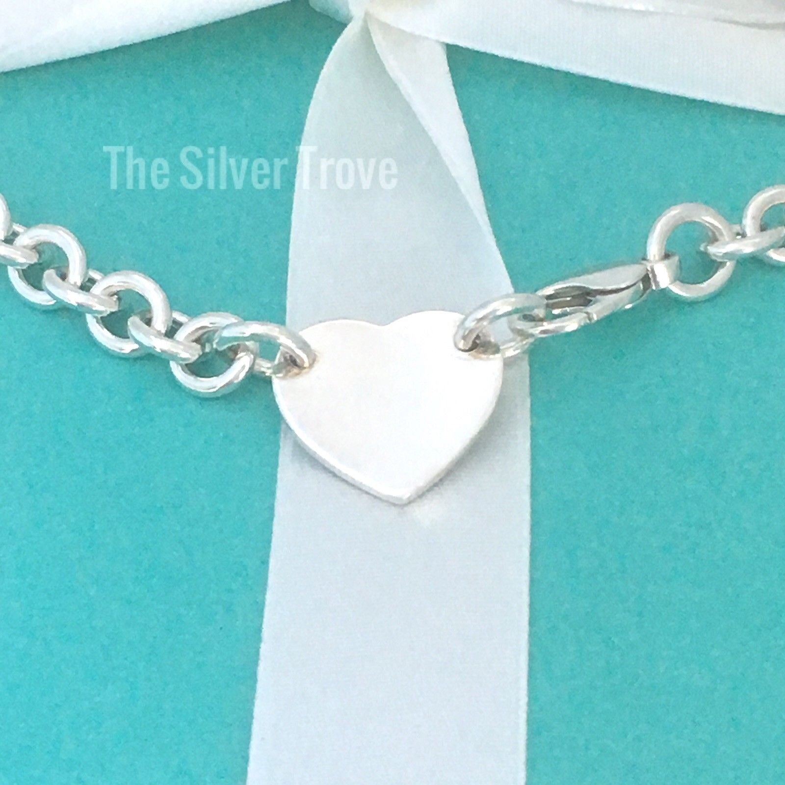 TiffanyNecklace15.5" Please Return To Tiffany & Co Center Heart Tag Silver Choker Necklace
