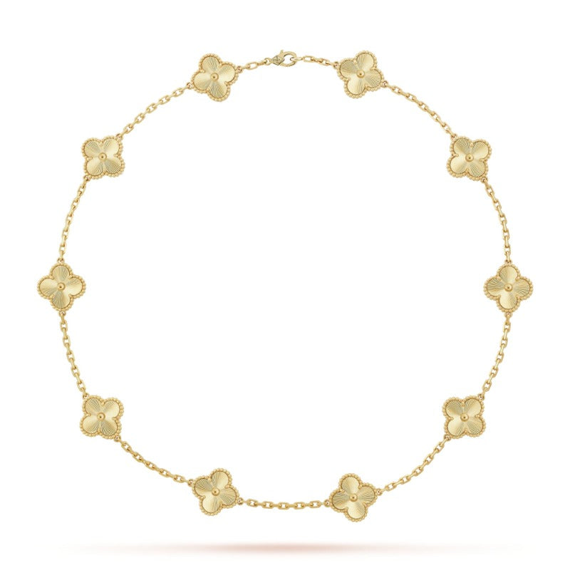 Van Cleef & Arpels necklaces 316L steel plating gold Jewelry VCA necklace two size  Jewelry