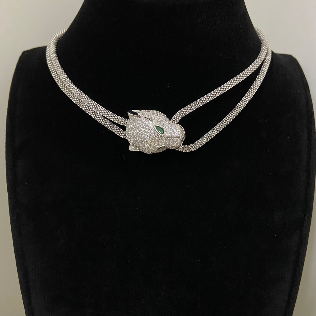 Cartier Cartier Panther Head Diamond Necklace