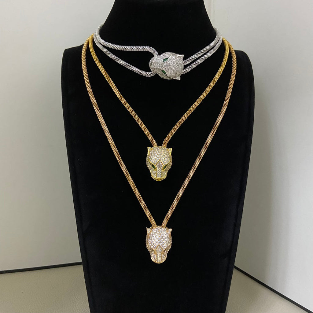Cartier Cartier Panther Head Diamond Necklace