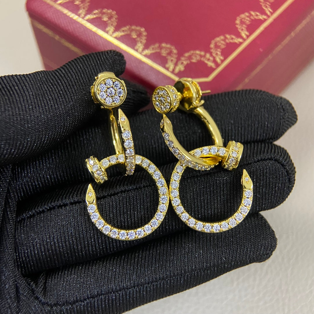 Cartier earrings Juste un Clou Three Dangle Diamond Earrings