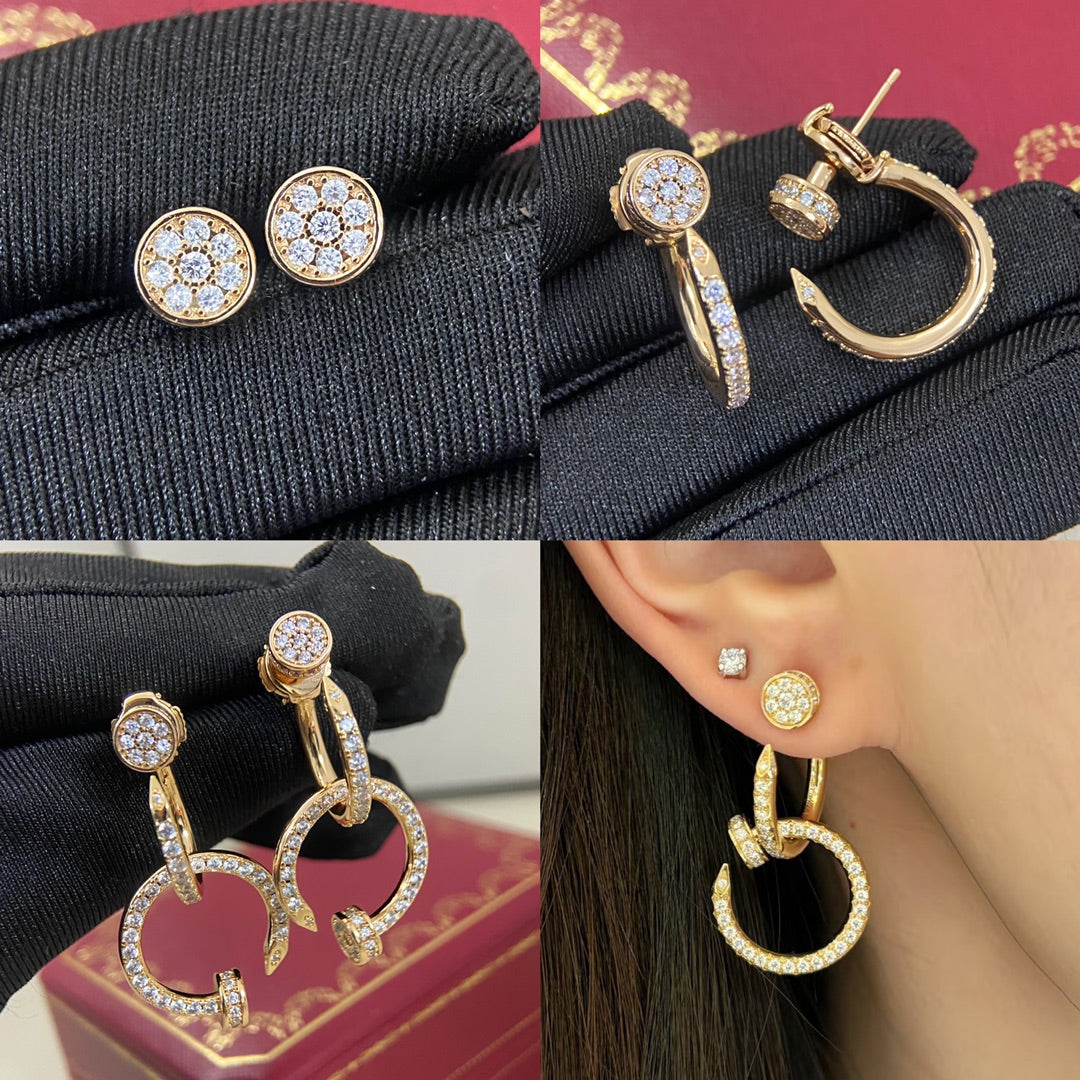 Cartier earrings Juste un Clou Three Dangle Diamond Earrings