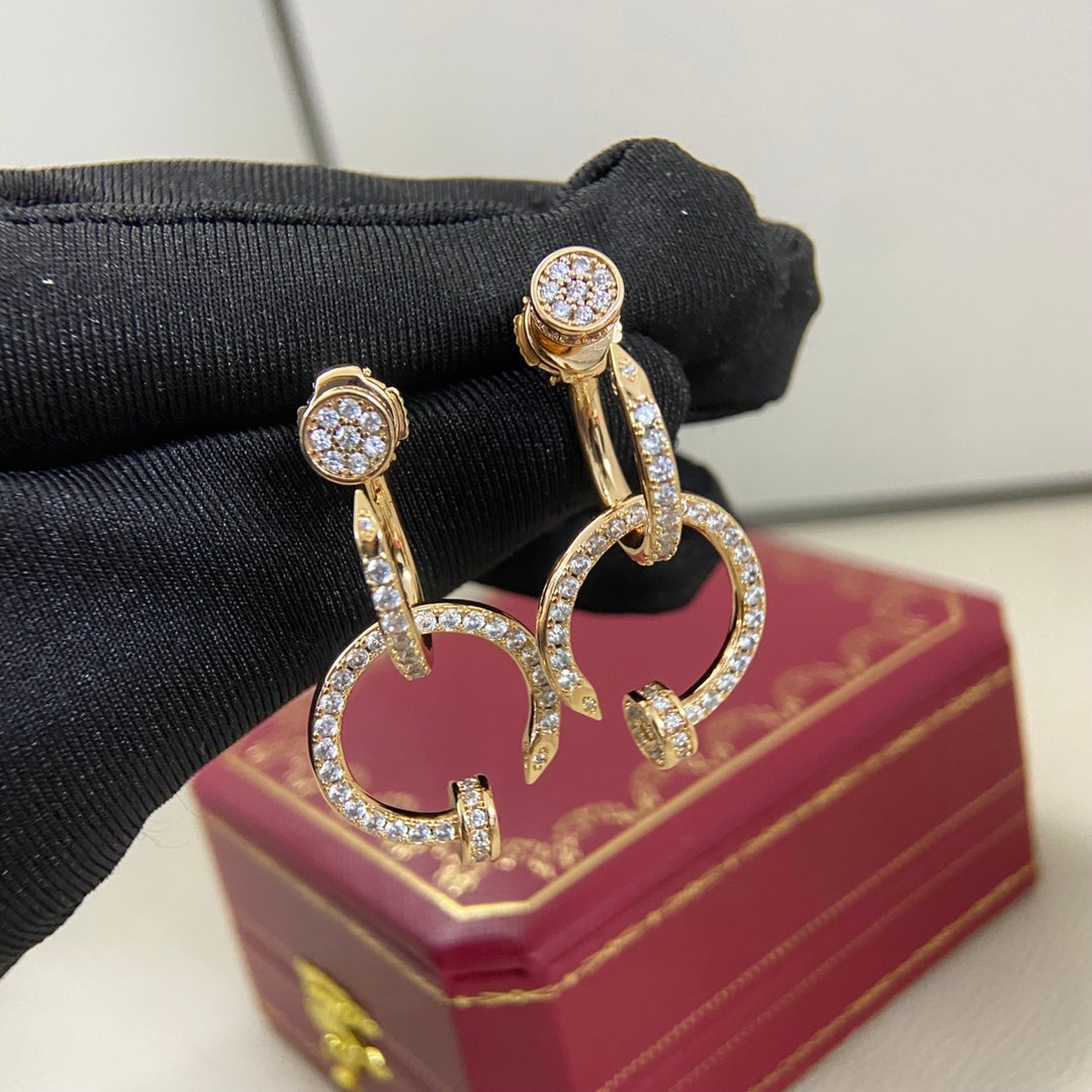 Cartier earrings Juste un Clou Three Dangle Diamond Earrings