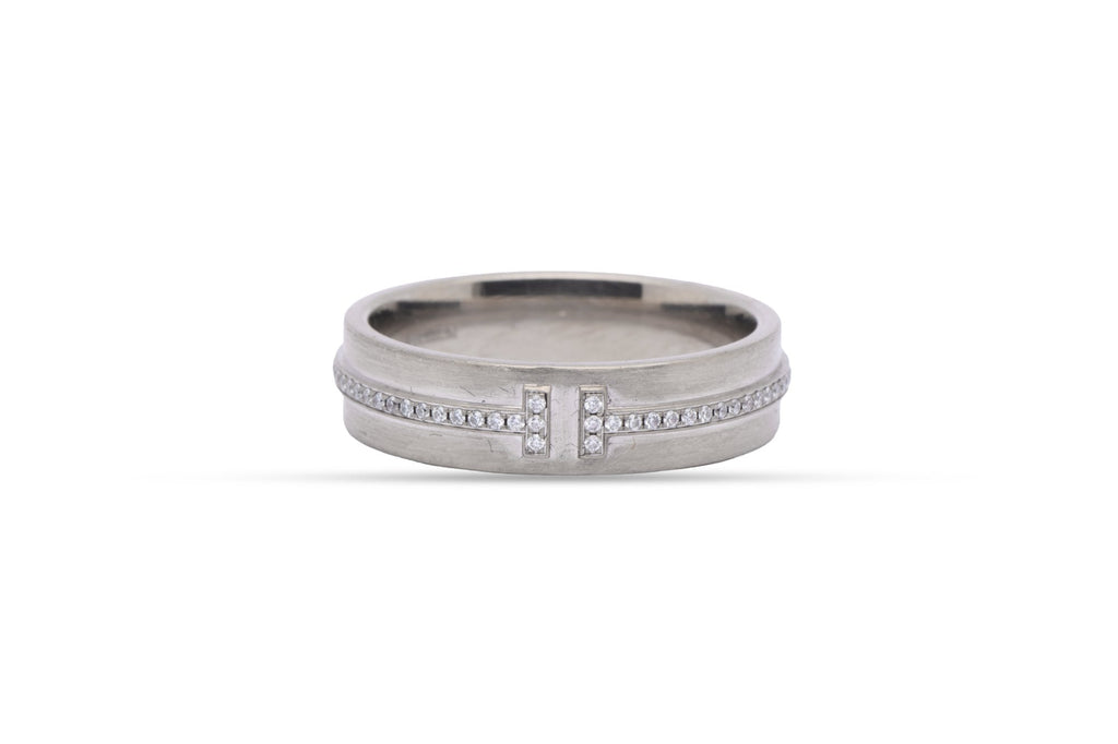Tiffany & Co.  White Gold  Tiffany T Ring Size 9 (8.10g.)