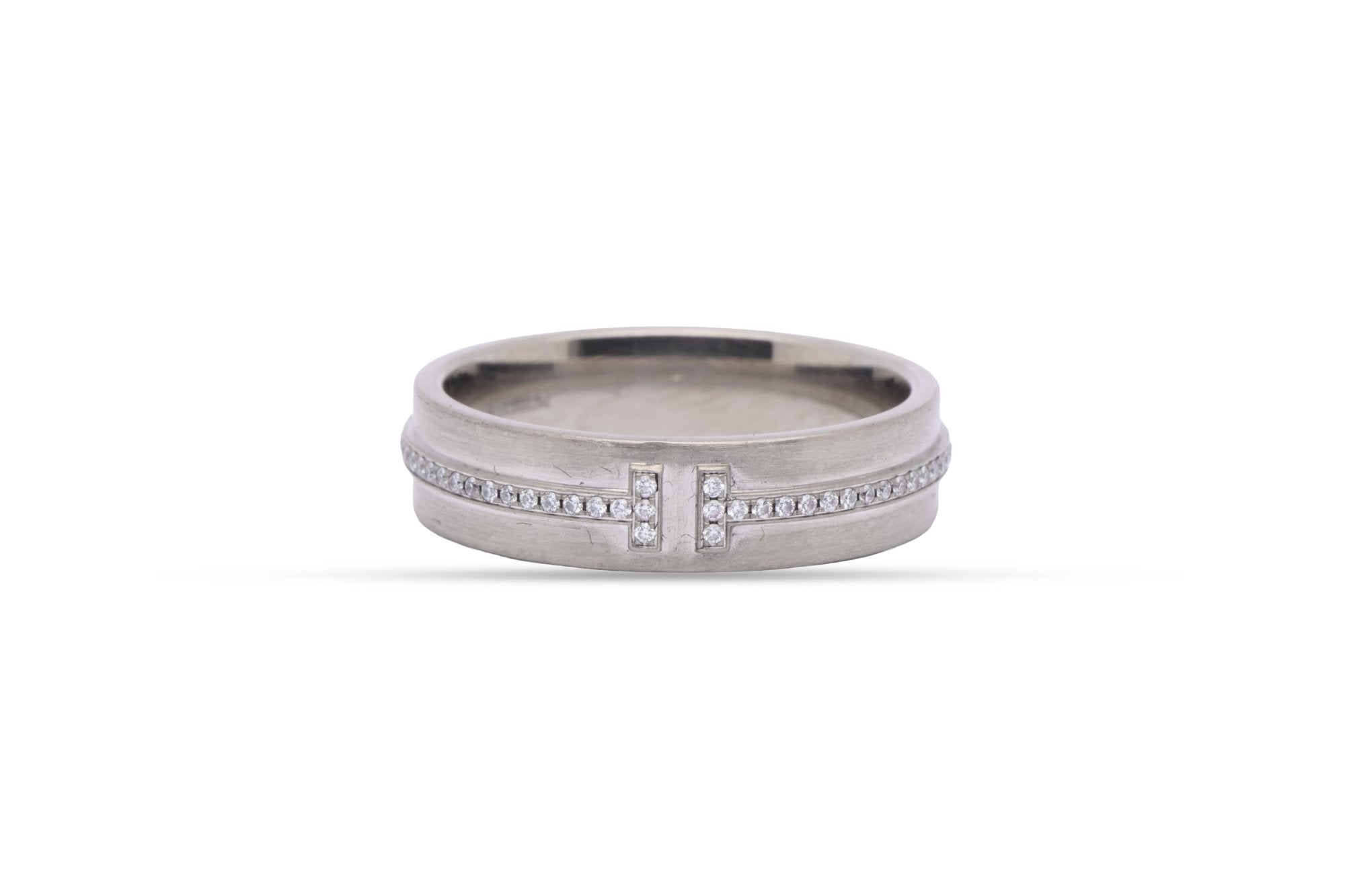 Tiffany & Co.  White Gold  Tiffany T Ring Size 9 (8.10g.)